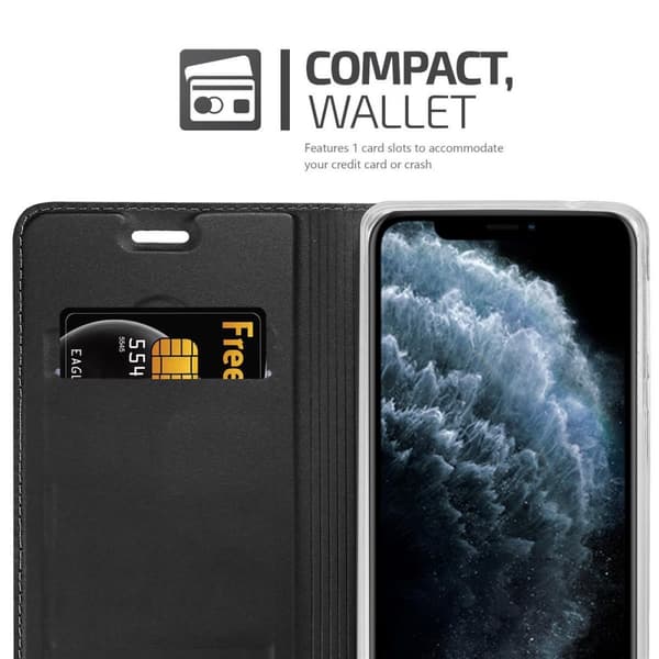 Deksel til iPhone 11 PRO MAX Lommebokdeksel med magnetisk lukking, stativfunksjon og kortlomme