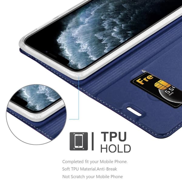 Deksel til iPhone 11 PRO Lommebokdeksel med magnetisk lukking, stativfunksjon og kortlomme