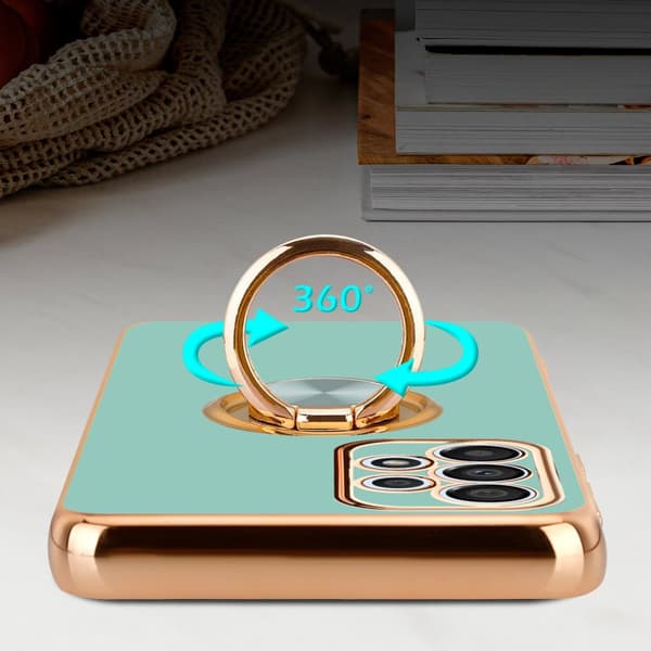 Deksel til Samsung Galaxy A52 (4G / 5G) / A52s med ring Etui av fleksibel TPU-silikon, med kamerabeskyttelse magnetisk bilholder