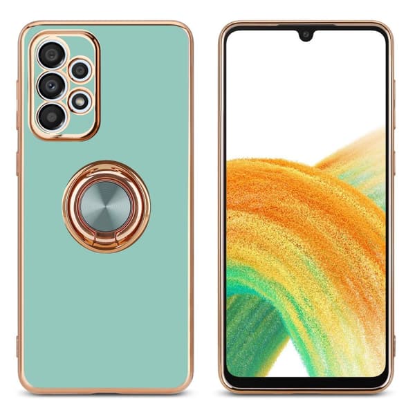 Deksel til Samsung Galaxy A52 (4G / 5G) / A52s med ring Etui av fleksibel TPU-silikon, med kamerabeskyttelse magnetisk bilholder