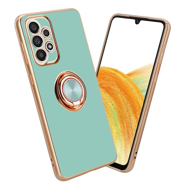 Deksel til Samsung Galaxy A52 (4G / 5G) / A52s med ring Etui av fleksibel TPU-silikon, med kamerabeskyttelse magnetisk bilholder