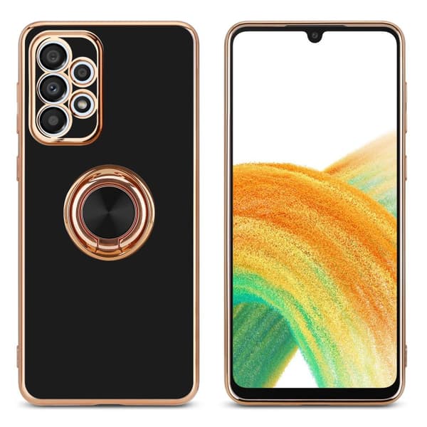 Deksel til Samsung Galaxy A33 5G med ring Etui av fleksibel TPU-silikon, med kamerabeskyttelse magnetisk bilholder