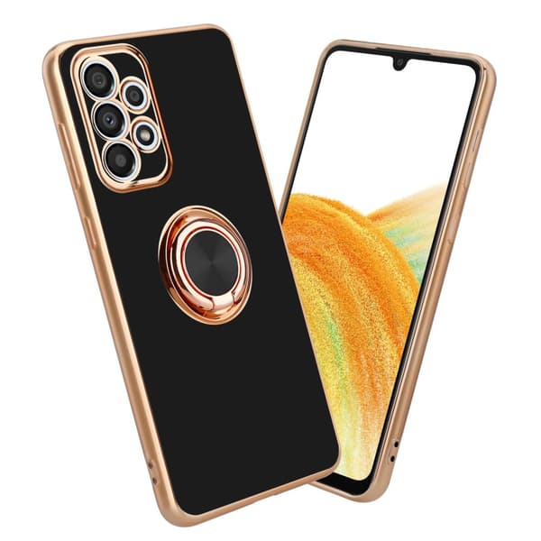 Deksel til Samsung Galaxy A33 5G med ring Etui av fleksibel TPU-silikon, med kamerabeskyttelse magnetisk bilholder