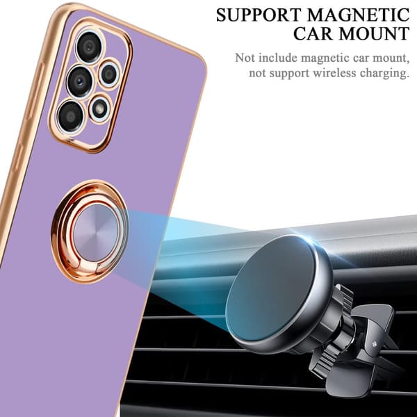 Deksel til Samsung Galaxy A33 5G med ring Etui av fleksibel TPU-silikon, med kamerabeskyttelse magnetisk bilholder