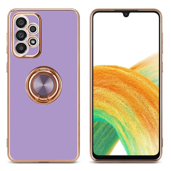 Deksel til Samsung Galaxy A33 5G med ring Etui av fleksibel TPU-silikon, med kamerabeskyttelse magnetisk bilholder
