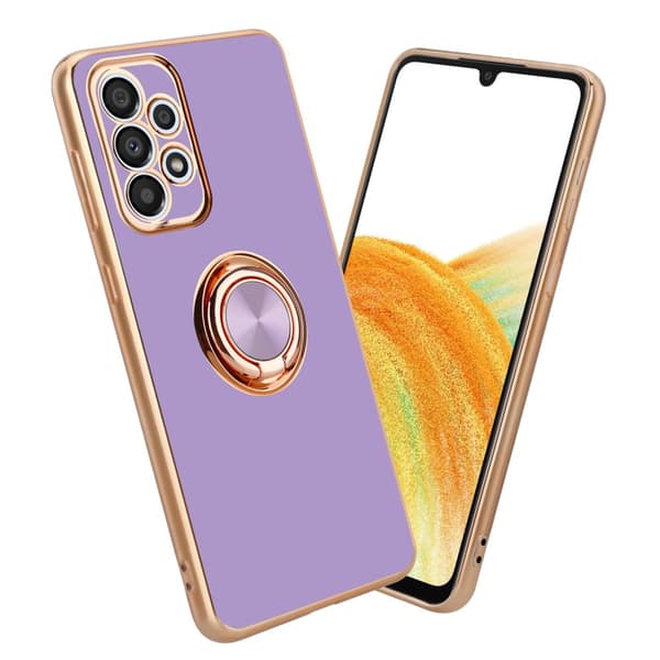 Deksel til Samsung Galaxy A33 5G med ring Etui av fleksibel TPU-silikon, med kamerabeskyttelse magnetisk bilholder