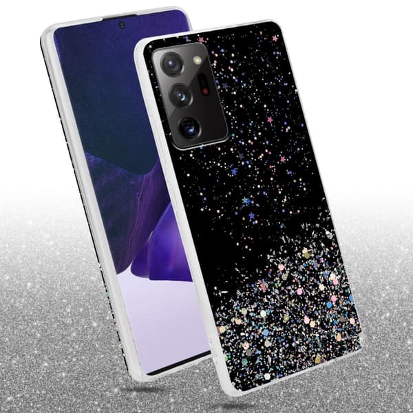 Samsung Galaxy NOTE 20 ULTRA Suojakuori Suojakotelo joustavasta TPU-silikonista jossa on kimaltelevaa glitteriä