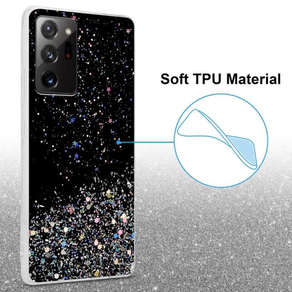 Samsung Galaxy NOTE 20 ULTRA Suojakuori Suojakotelo joustavasta TPU-silikonista jossa on kimaltelevaa glitteriä