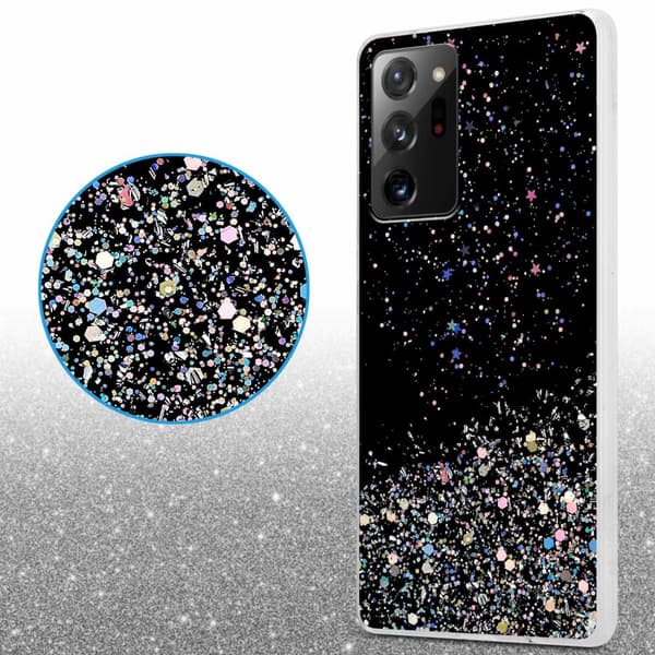 Samsung Galaxy NOTE 20 ULTRA Suojakuori Suojakotelo joustavasta TPU-silikonista jossa on kimaltelevaa glitteriä