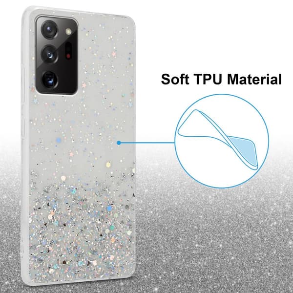 Samsung Galaxy NOTE 20 ULTRA Suojakuori Suojakotelo joustavasta TPU-silikonista jossa on kimaltelevaa glitteriä