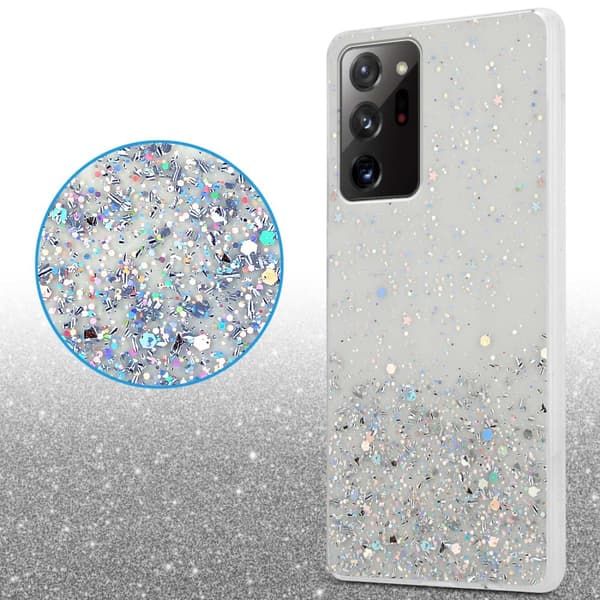 Samsung Galaxy NOTE 20 ULTRA Suojakuori Suojakotelo joustavasta TPU-silikonista jossa on kimaltelevaa glitteriä
