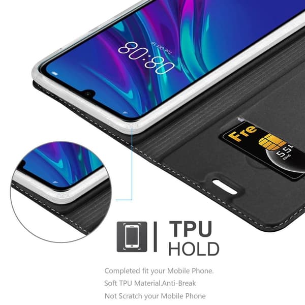 Deksel til Huawei Y6 2019 Lommebokdeksel med magnetisk lukking, stativfunksjon og kortlomme