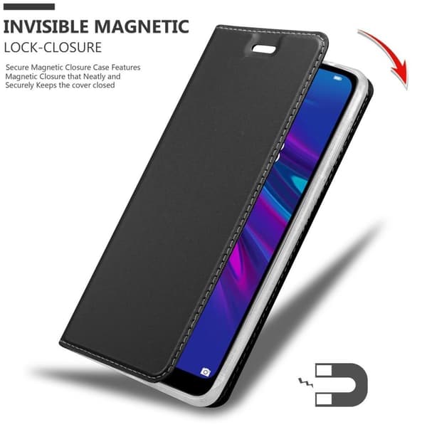 Deksel til Huawei Y6 2019 Lommebokdeksel med magnetisk lukking, stativfunksjon og kortlomme