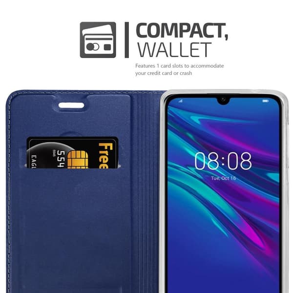 Huawei Y6 2019 Suojakotelo Suojakuori Lompakkokotelo Matkapuhelinkotelo jossa magneettisuljenta, jalusta-toiminto ja korttitasku