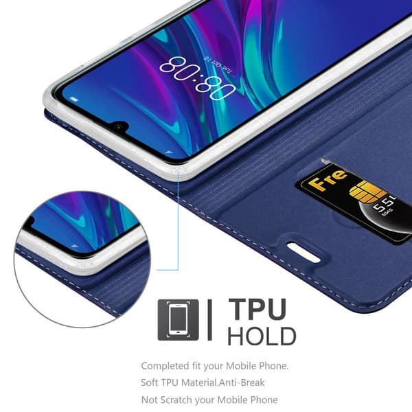 Deksel til Huawei Y6 2019 Lommebokdeksel med magnetisk lukking, stativfunksjon og kortlomme
