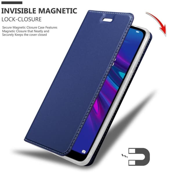 Deksel til Huawei Y6 2019 Lommebokdeksel med magnetisk lukking, stativfunksjon og kortlomme