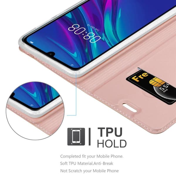 Deksel til Huawei Y6 2019 Lommebokdeksel med magnetisk lukking, stativfunksjon og kortlomme