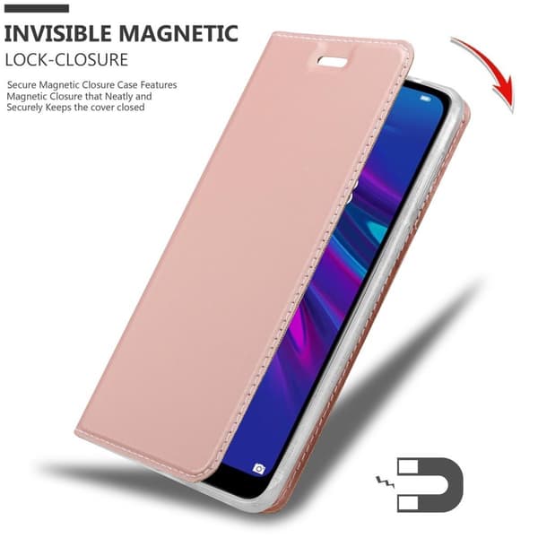 Deksel til Huawei Y6 2019 Lommebokdeksel med magnetisk lukking, stativfunksjon og kortlomme