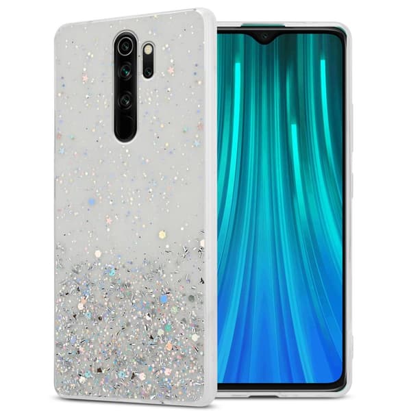 Xiaomi RedMi NOTE 8 PRO Suojakuori Suojakotelo joustavasta TPU-silikonista jossa on kimaltelevaa glitteriä