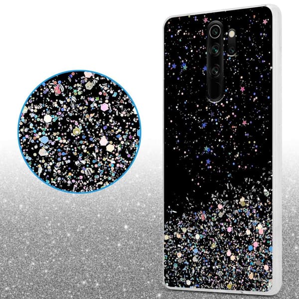 Xiaomi RedMi NOTE 8 PRO Suojakuori Suojakotelo joustavasta TPU-silikonista jossa on kimaltelevaa glitteriä