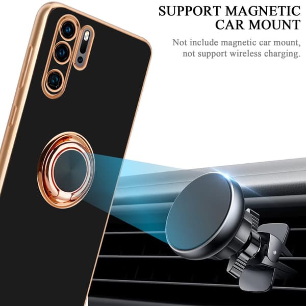 Huawei P30 PRO Suojakuori Suojakotelo valmistettu joustavasta TPU silikonista jossa on kameran suojaus ja magneettinen autoteline