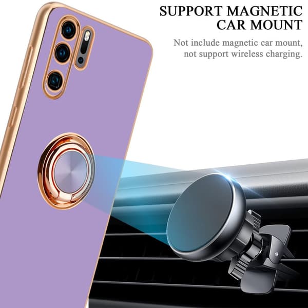 Huawei P30 PRO Suojakuori Suojakotelo valmistettu joustavasta TPU silikonista jossa on kameran suojaus ja magneettinen autoteline