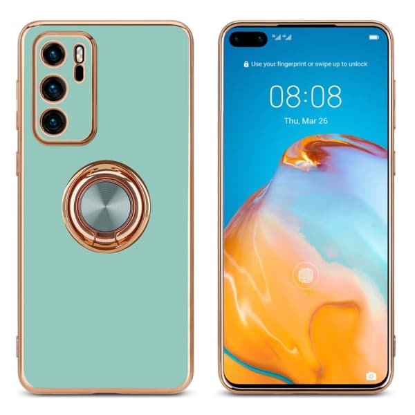 Huawei P40 Suojakuori Suojakotelo valmistettu joustavasta TPU silikonista jossa on kameran suojaus ja magneettinen autoteline