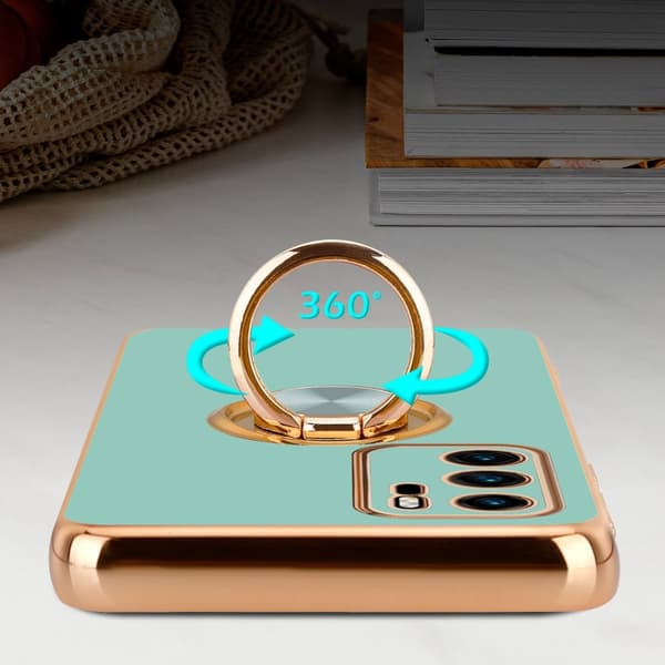 Deksel til Huawei P40 med ring Etui av fleksibel TPU-silikon, med kamerabeskyttelse magnetisk bilholder