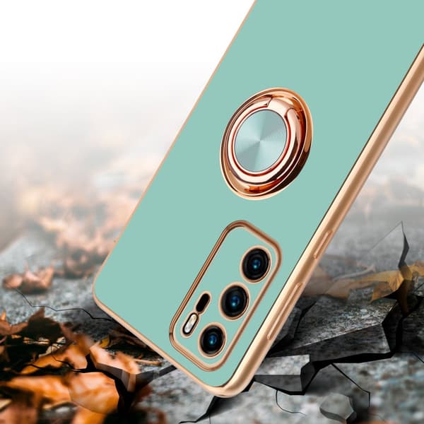 Deksel til Huawei P40 med ring Etui av fleksibel TPU-silikon, med kamerabeskyttelse magnetisk bilholder