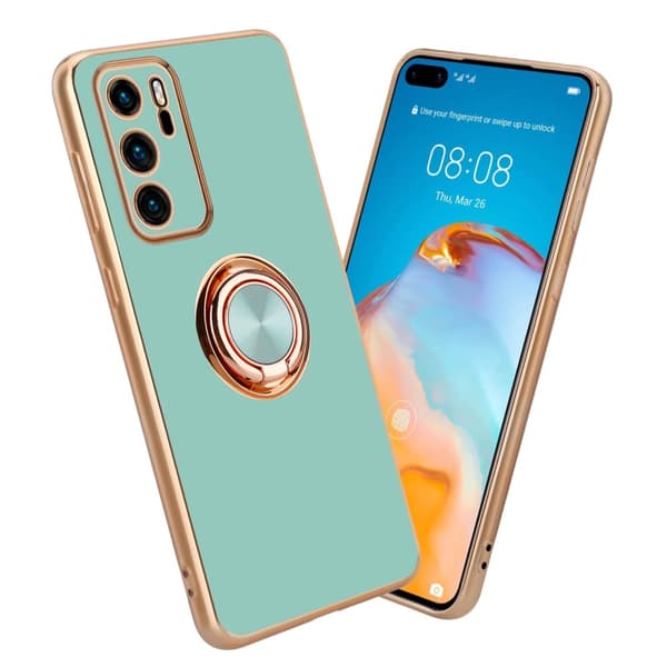 Huawei P40 Suojakuori Suojakotelo valmistettu joustavasta TPU silikonista jossa on kameran suojaus ja magneettinen autoteline