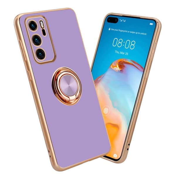 Huawei P40 Suojakuori Suojakotelo valmistettu joustavasta TPU silikonista jossa on kameran suojaus ja magneettinen autoteline