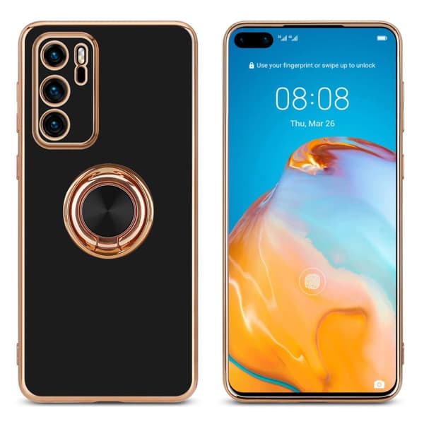 Huawei P40 Suojakuori Suojakotelo valmistettu joustavasta TPU silikonista jossa on kameran suojaus ja magneettinen autoteline