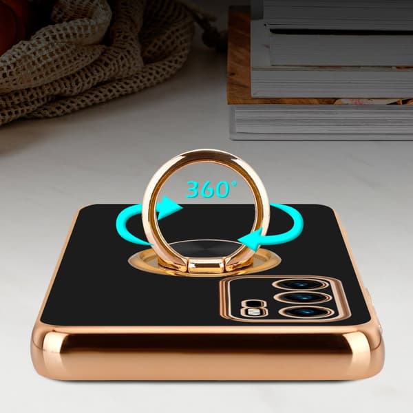 Deksel til Huawei P40 med ring Etui av fleksibel TPU-silikon, med kamerabeskyttelse magnetisk bilholder