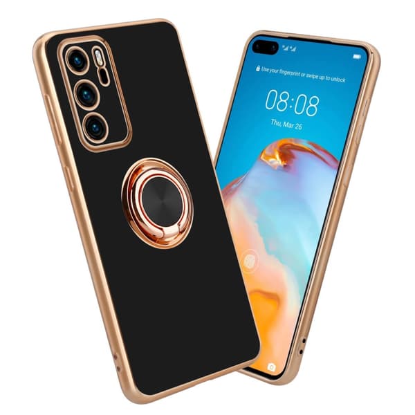 Huawei P40 Suojakuori Suojakotelo valmistettu joustavasta TPU silikonista jossa on kameran suojaus ja magneettinen autoteline