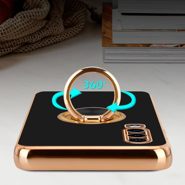 Deksel til Huawei P30 med ring Etui av fleksibel TPU-silikon, med kamerabeskyttelse magnetisk bilholder