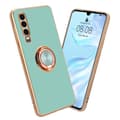 Miniatyrbilde 1 av 8: Deksel til Huawei P30 med ring Etui av fleksibel TPU-silikon, med kamerabeskyttelse magnetisk bilholder
