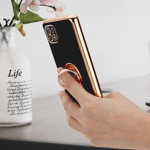 Samsung Galaxy A22 5G Suojakuori Suojakotelo valmistettu joustavasta TPU silikonista jossa on kameran suojaus ja magneettinen autoteline