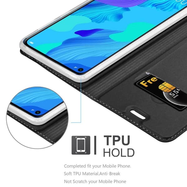Honor 20 / 20S / Huawei NOVA 5T Suojakotelo Suojakuori Lompakkokotelo Matkapuhelinkotelo jossa magneettisuljenta, jalusta-toiminto ja korttitasku