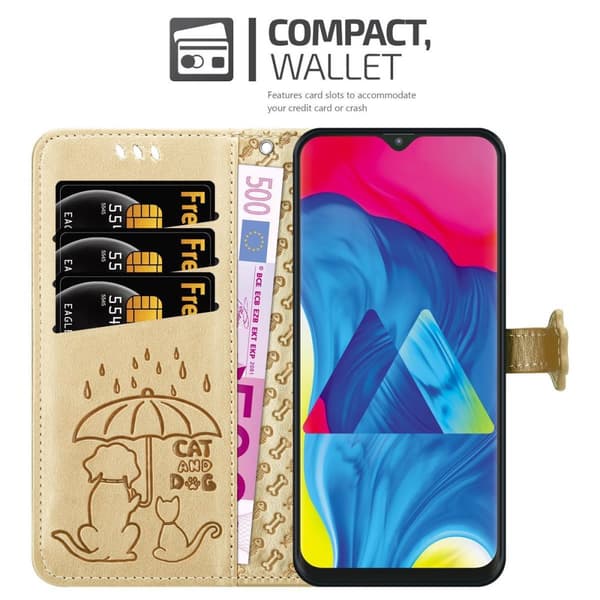 Deksel til Samsung Galaxy A10 / M10 Lommebokdeksel Hunder og Katter Beskyttelsesdeksel med stativfunksjon