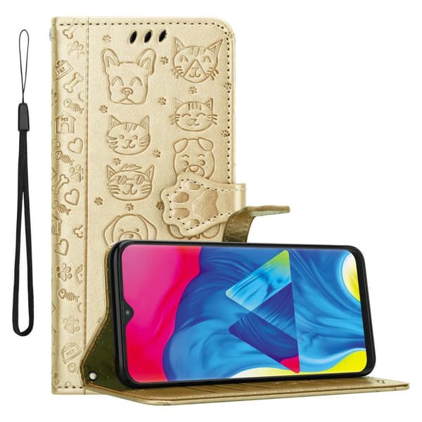 Deksel til Samsung Galaxy A10 / M10 Lommebokdeksel Hunder og Katter Beskyttelsesdeksel med stativfunksjon