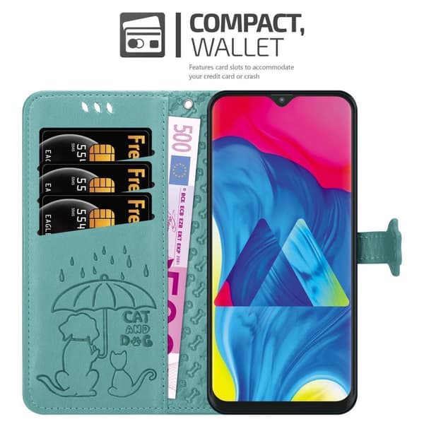 Deksel til Samsung Galaxy A10 / M10 Lommebokdeksel Hunder og Katter Beskyttelsesdeksel med stativfunksjon