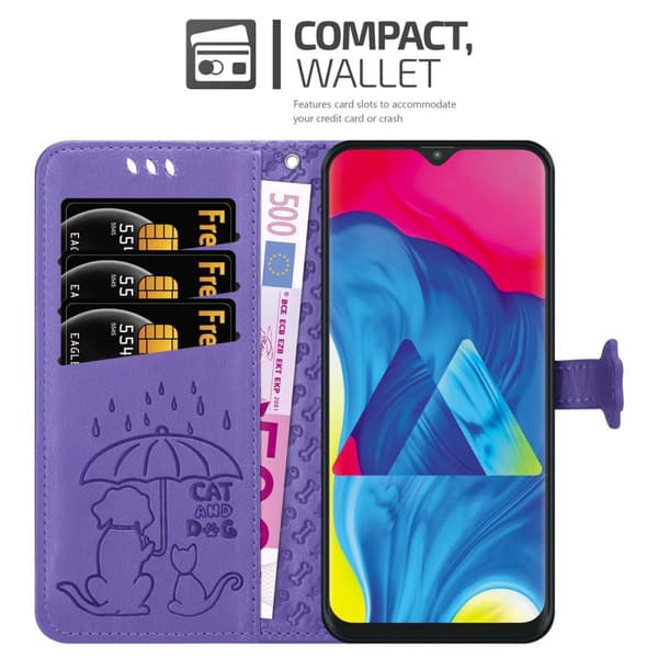 Deksel til Samsung Galaxy A10 / M10 Lommebokdeksel Hunder og Katter Beskyttelsesdeksel med stativfunksjon