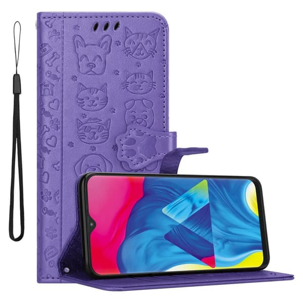 Deksel til Samsung Galaxy A10 / M10 Lommebokdeksel Hunder og Katter Beskyttelsesdeksel med stativfunksjon