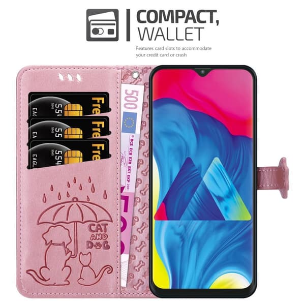 Deksel til Samsung Galaxy A10 / M10 Lommebokdeksel Hunder og Katter Beskyttelsesdeksel med stativfunksjon