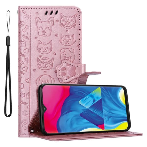 Deksel til Samsung Galaxy A10 / M10 Lommebokdeksel Hunder og Katter Beskyttelsesdeksel med stativfunksjon