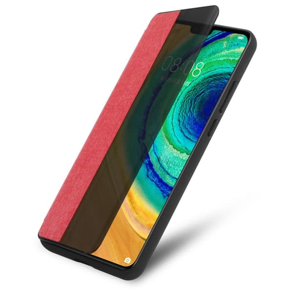 Deksel til Huawei MATE 30 Lommebokdeksel i fiberoptikk Beskyttelsesdeksel med stativfunksjon