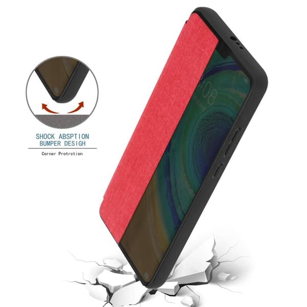 Deksel til Huawei MATE 30 Lommebokdeksel i fiberoptikk Beskyttelsesdeksel med stativfunksjon