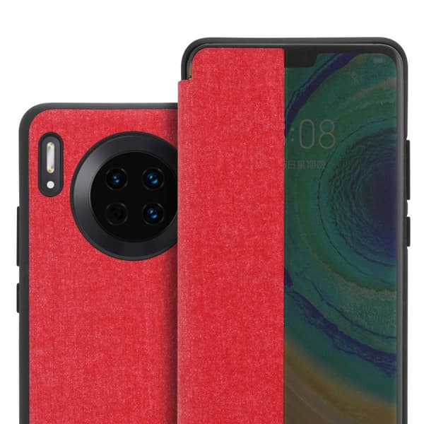 Deksel til Huawei MATE 30 Lommebokdeksel i fiberoptikk Beskyttelsesdeksel med stativfunksjon