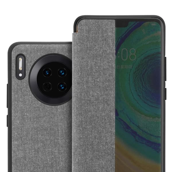 Deksel til Huawei MATE 30 Lommebokdeksel i fiberoptikk Beskyttelsesdeksel med stativfunksjon