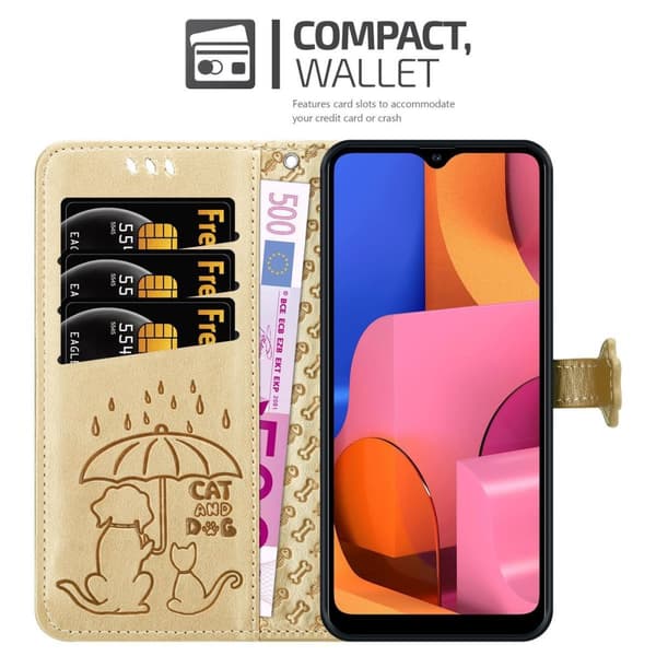 Samsung Galaxy A20s Suojakotelo Lompakkokotelo Matkapuhelinkotelo Suojakuori jossa on jalusta-toiminto ja korttipaikat